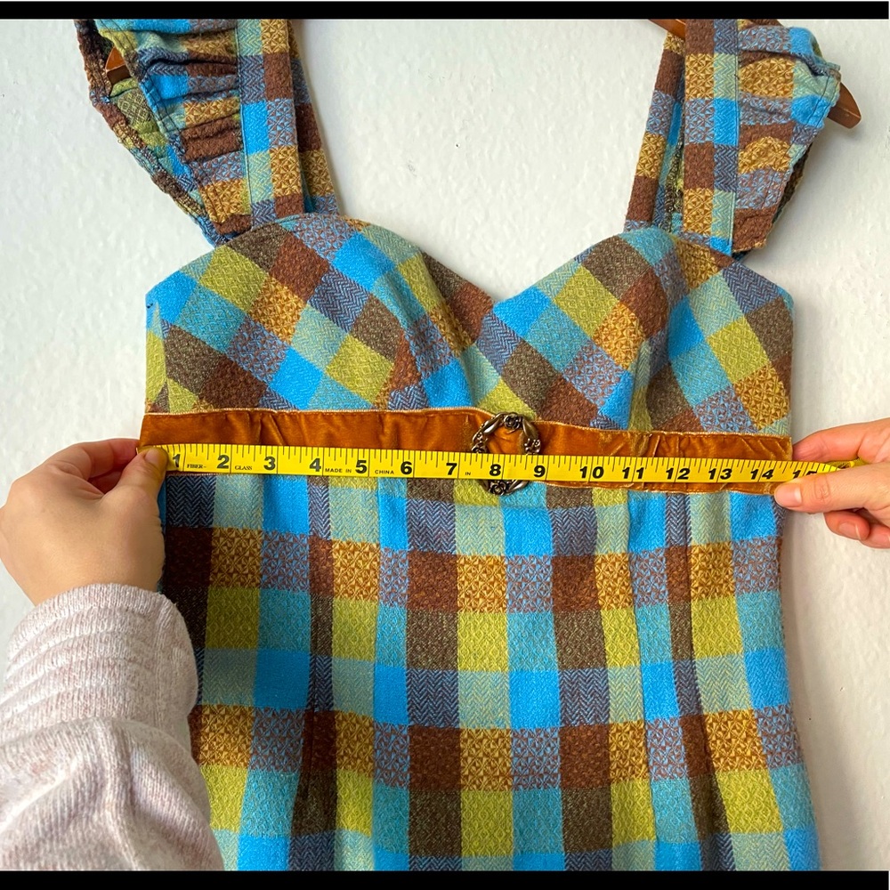 ENGLISH CLIENTELE Vintage Multicolored Gingham Sweetheart Dress - Picture 5 of 12